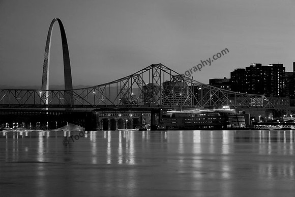 St. Louis Skyline with the Admiral in B&W