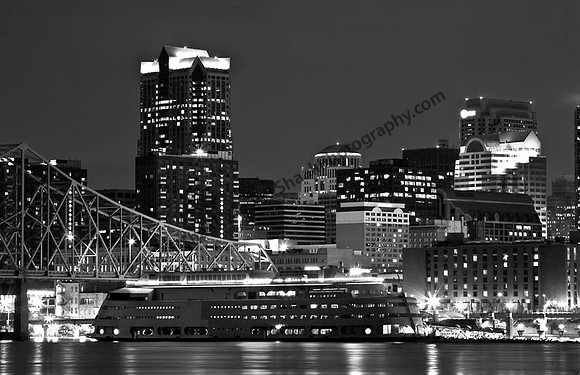 St. Louis Skyline with the Admiral in B&W