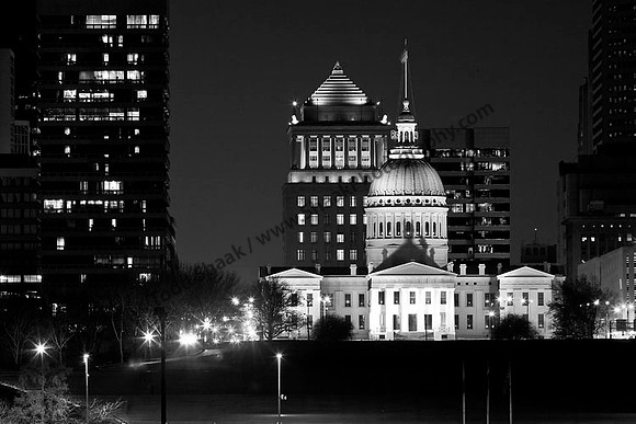 St. Louis Skyline in B&W