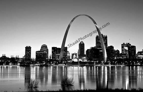 St. Louis Skyline in B&W