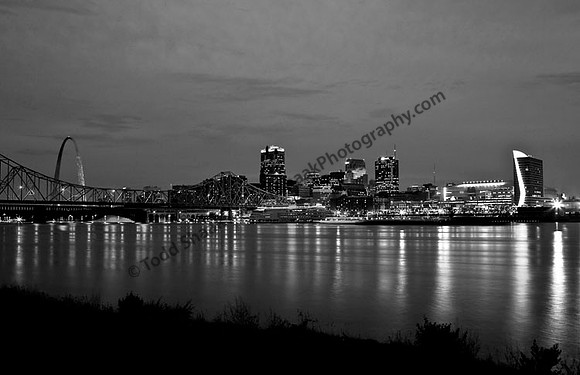 St. Louis Skyline with the Admiral in B&W