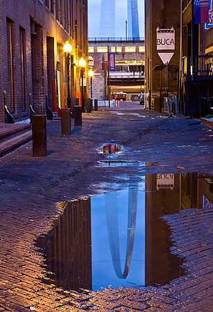 St. Louis Arch Reflection on St. Louis Laclede's Landing